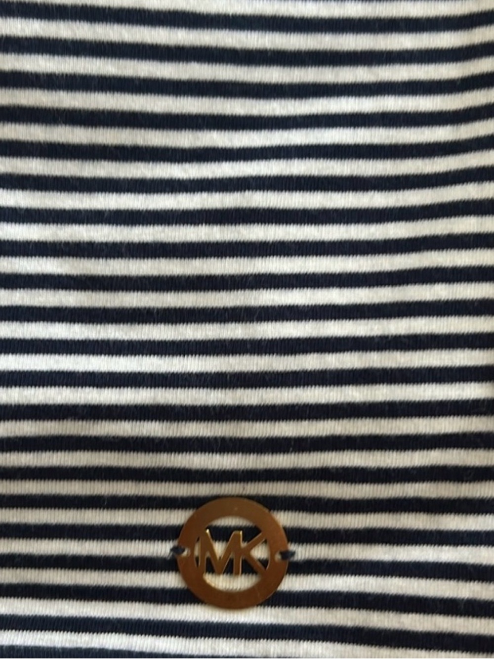 Michael Kors Navy and White Striped Cold-Shoulder Tee - Picture 2 of 4